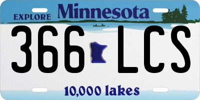 MN license plate 366LCS