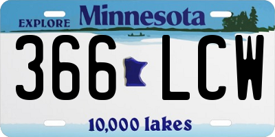 MN license plate 366LCW