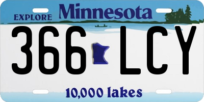 MN license plate 366LCY