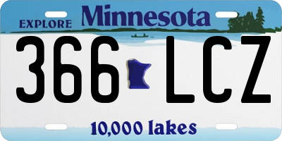 MN license plate 366LCZ