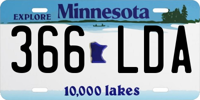 MN license plate 366LDA