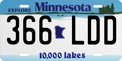 MN license plate 366LDD