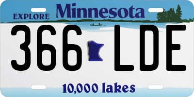 MN license plate 366LDE