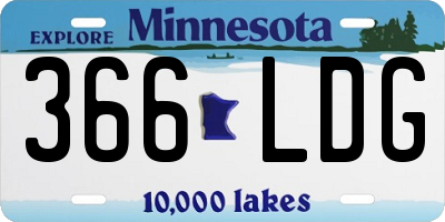 MN license plate 366LDG