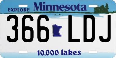 MN license plate 366LDJ
