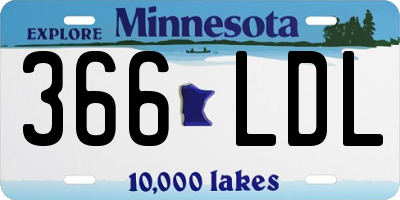 MN license plate 366LDL