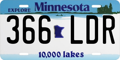 MN license plate 366LDR