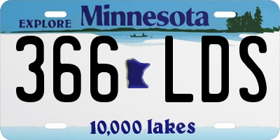 MN license plate 366LDS