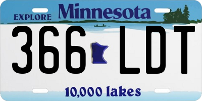 MN license plate 366LDT