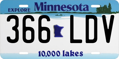 MN license plate 366LDV