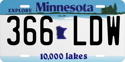 MN license plate 366LDW