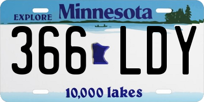 MN license plate 366LDY