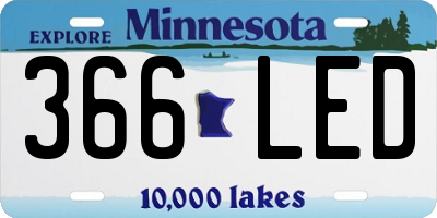 MN license plate 366LED