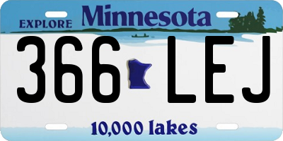 MN license plate 366LEJ