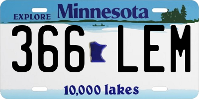 MN license plate 366LEM