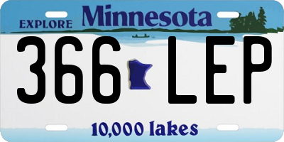 MN license plate 366LEP