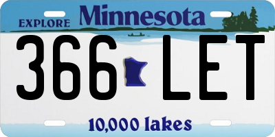 MN license plate 366LET