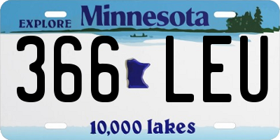 MN license plate 366LEU