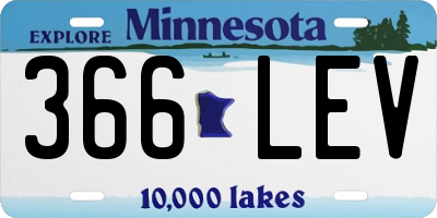 MN license plate 366LEV