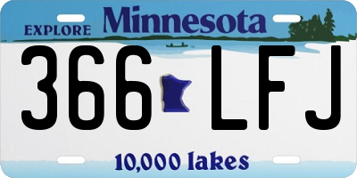 MN license plate 366LFJ
