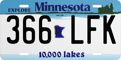 MN license plate 366LFK