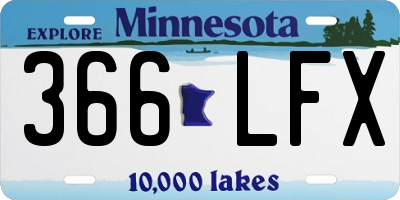 MN license plate 366LFX