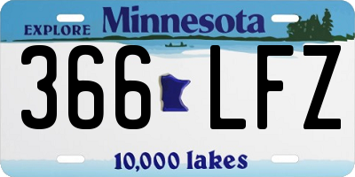 MN license plate 366LFZ
