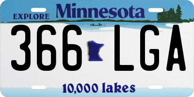 MN license plate 366LGA