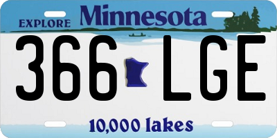 MN license plate 366LGE