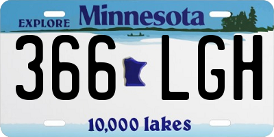 MN license plate 366LGH