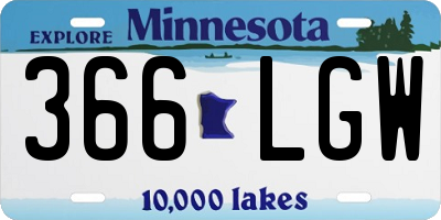 MN license plate 366LGW