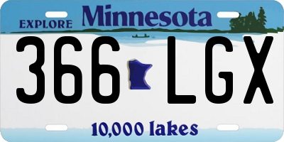 MN license plate 366LGX