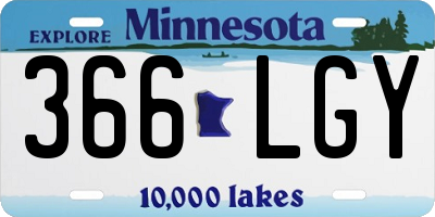 MN license plate 366LGY