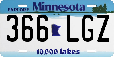 MN license plate 366LGZ