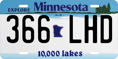 MN license plate 366LHD