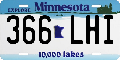 MN license plate 366LHI