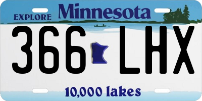MN license plate 366LHX