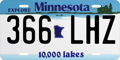 MN license plate 366LHZ