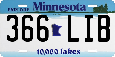 MN license plate 366LIB