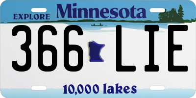 MN license plate 366LIE