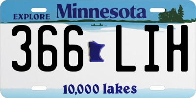 MN license plate 366LIH