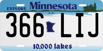 MN license plate 366LIJ