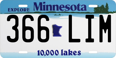 MN license plate 366LIM