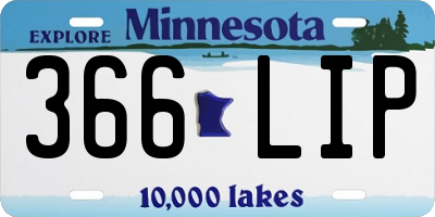 MN license plate 366LIP