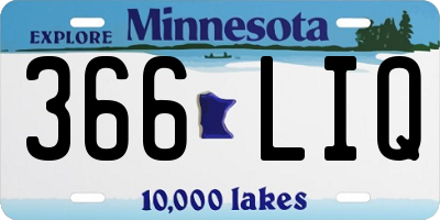 MN license plate 366LIQ