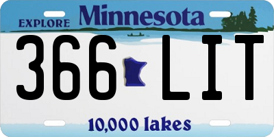 MN license plate 366LIT