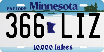 MN license plate 366LIZ