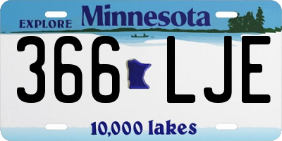MN license plate 366LJE