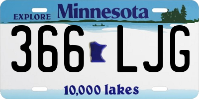 MN license plate 366LJG