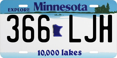 MN license plate 366LJH